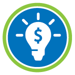 light bulb icon with dollar sign