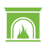 icon green fireplace