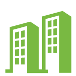 green office building icon