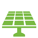 green solar panels icon