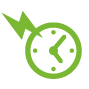 clock with lightning bolt