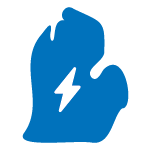 icon with outline of michigan and lightning bolt